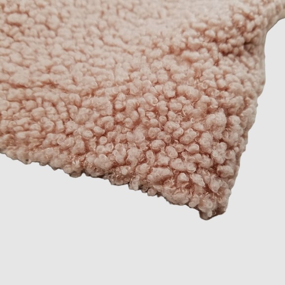 LC Lauren Conrad Sherpa Teddy Snap Jacket Women M Blush Pink Fully Lined Pockets - Picture 7 of 16